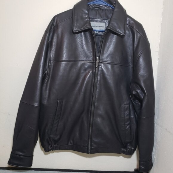 Johnston and murphy men leather jacket size M - Picture 1 of 10